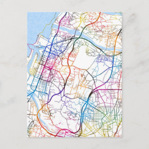 Stadtplan von Taichung Taiwan Postkarte