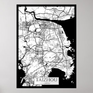 Stadtplan von Taizhou China Poster