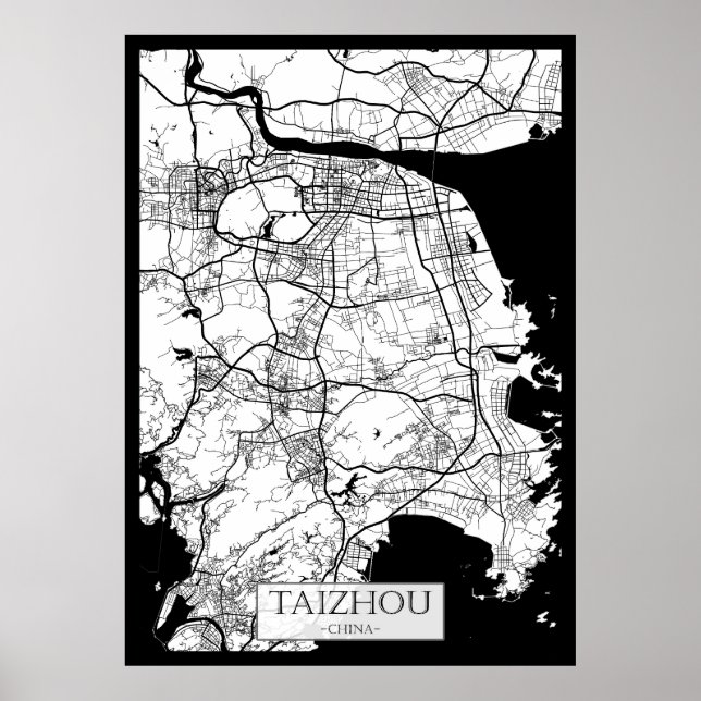 Stadtplan von Taizhou China Poster (Vorne)