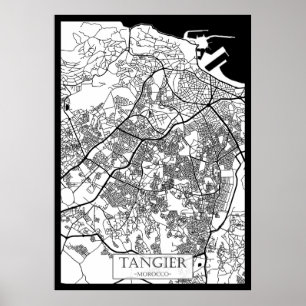 Stadtplan von Tanger Marokko Poster