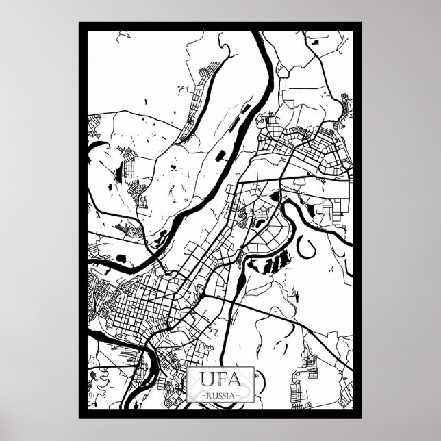 Stadtplan von Ufa Russland Poster (Vorne)