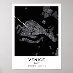 Stadtplan von Venedig Poster