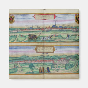 Stadtplan von Wien und von Buda, von 'Civitates Magnet
