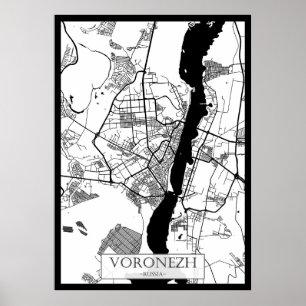 Stadtplan von Woronesch Russland Poster
