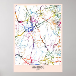 Stadtplan von Yongzhou, China Poster