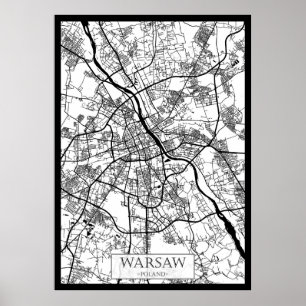 Stadtplan Warschau Polen Poster