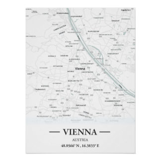 Stadtplan Wien, Österreich im klassischen Stil Poster