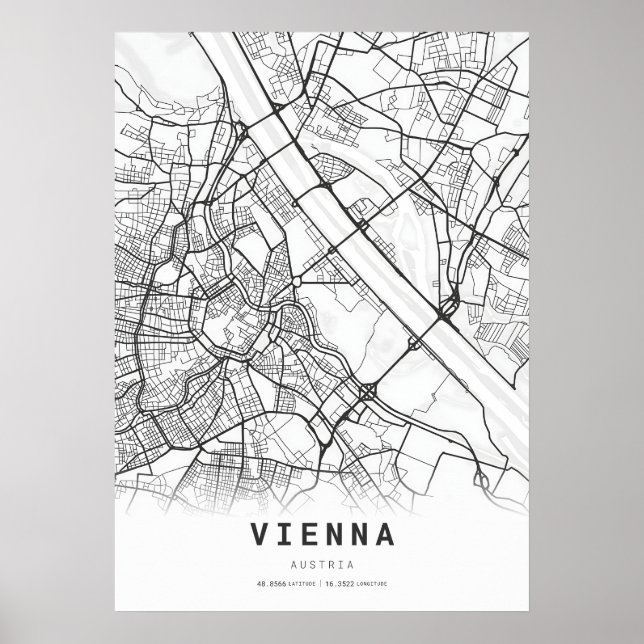 Stadtplan Wien Poster (Vorne)