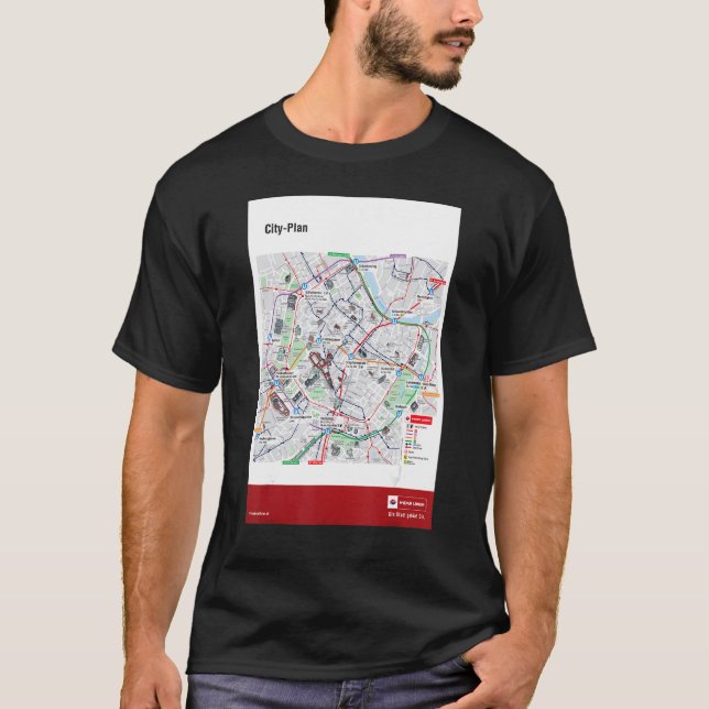 Stadtplan Wien T-Shirt (Vorderseite)