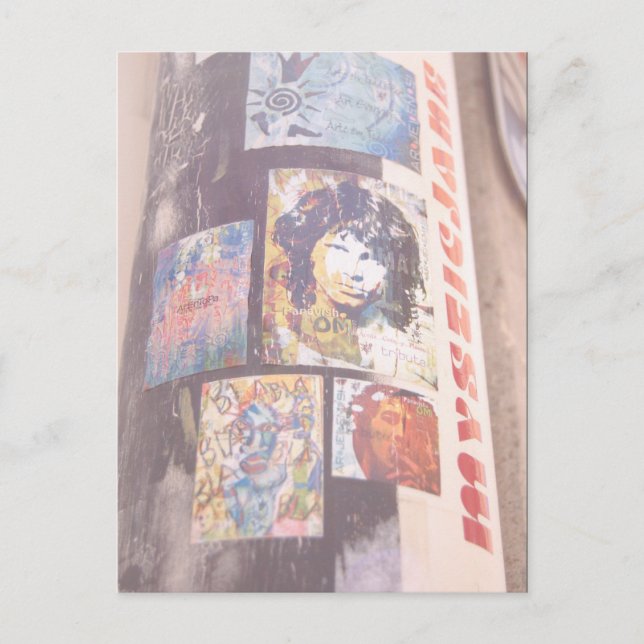 Stadtpol mit Werbung Postkarte (Vorderseite)