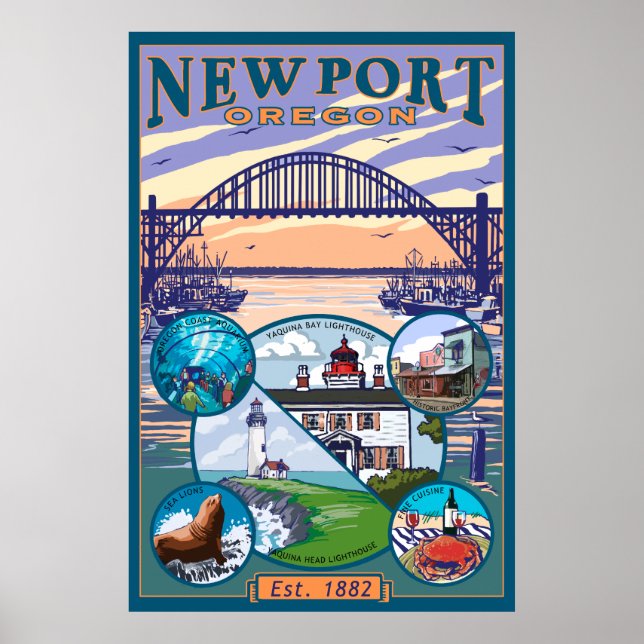 Stadtsichten - Newport, Oregon Poster (Vorne)