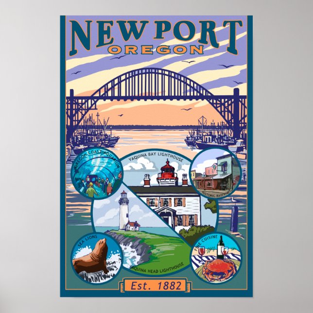Stadtsichten - Newport, Oregon Poster (Vorne)