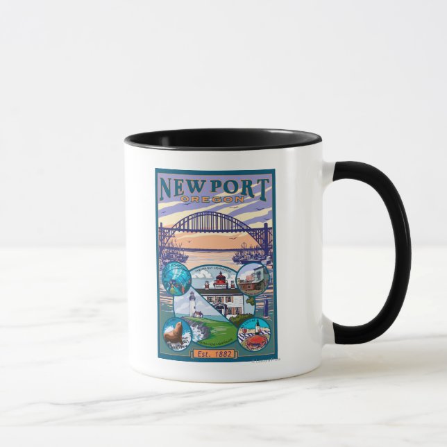 Stadtsichten - Newport, Oregon Tasse (Rechts)