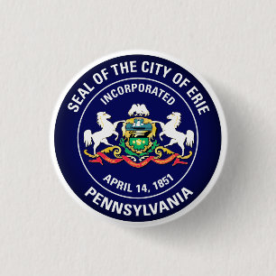 Stadtsiegel von Erie, Pennsylvania Button