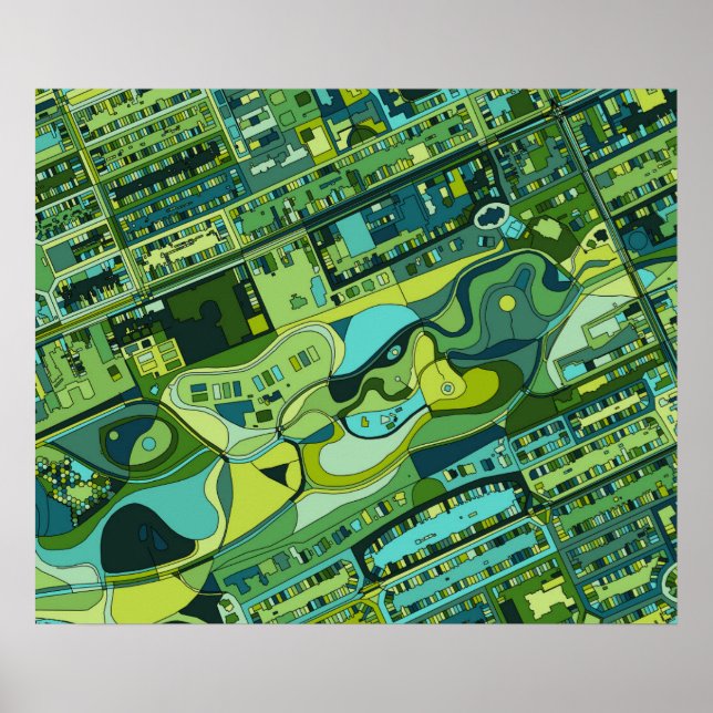 Stadtstruktur Amsterdam Poster (Vorne)