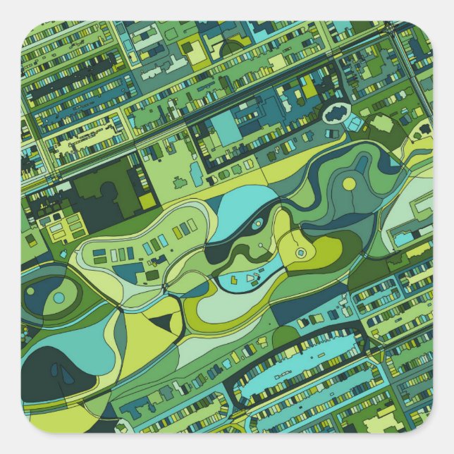 Stadtstruktur Amsterdam Quadratischer Aufkleber (Vorderseite)