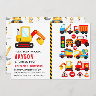 Stadtverkehr LKW 2. Geburtstag Party Einladung