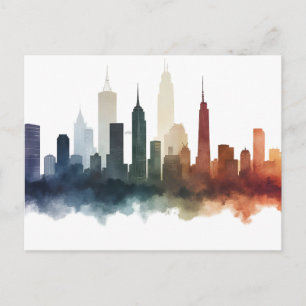 Stadtzeichnung Aquarellkunst Postkarte