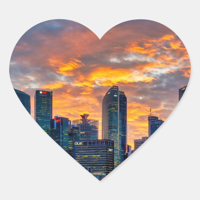 Stadtzentrum Herz-Aufkleber (Vorderseite)