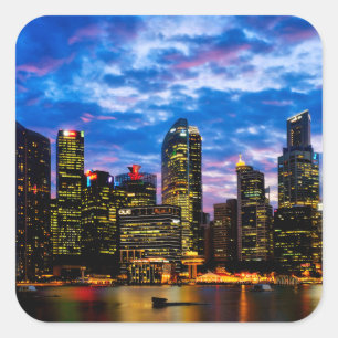 Stadtzentrum Quadratischer Aufkleber