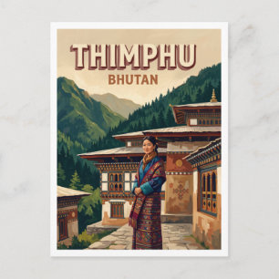 Stadtzentrum Thimphu Bhutan Postkarte