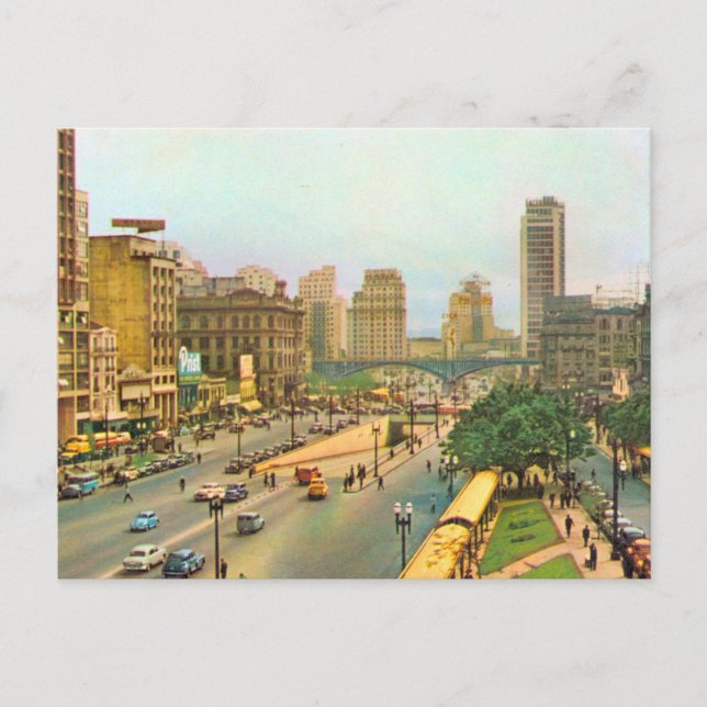 Stadtzentrum Vintagen Brasiliens, Sao-Paulo Postkarte (Vorderseite)