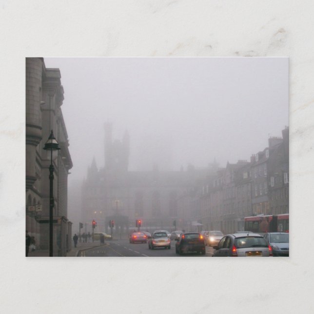 Stadtzentrum von Foggy Postkarte (Vorderseite)