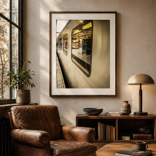 Stadtzug Reflexionen Moderne Stadtplattform Poster