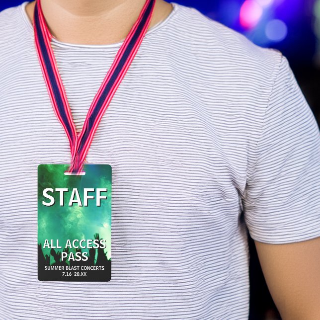 STAFF All Access Pass Konzertveranstaltung Ausweis (STAFF All Access Pass Concert Event Badge)