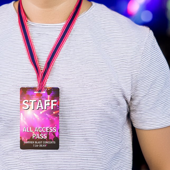 STAFF All Access Pass Konzertveranstaltung Ausweis (STAFF All Access Pass Concert Event Badge)