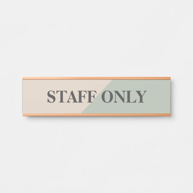 Staff Only Private Workspace Office Boundary Türschild (Vorderseite )