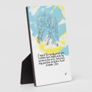 Staffelei mit Leinwand: Schutzengel Fotoplatte