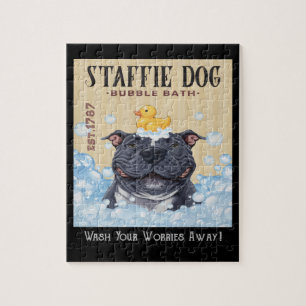 Staffi Staffordshire Bull Terrier Dog Bubble Bath Puzzle