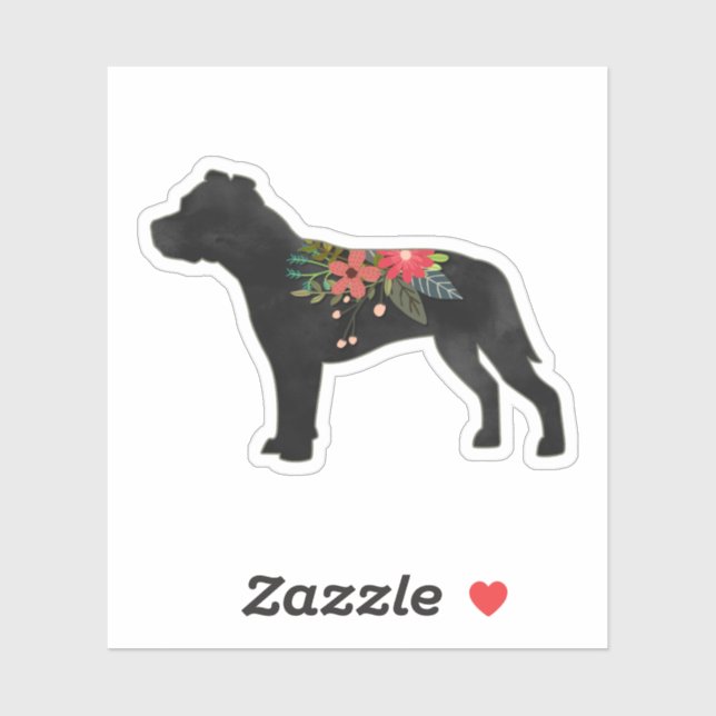 Staffie Dog Breed Boho Silhouette Aufkleber (Blatt)