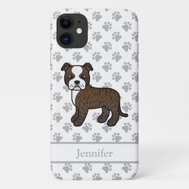 Staffie Dog & Name Case-Mate iPhone Hülle (Rückseite)