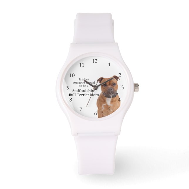 Staffie Mama Watch Armbanduhr (Vorderseite)