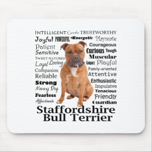 Staffie-Merkmale T-Shirt Mousepad