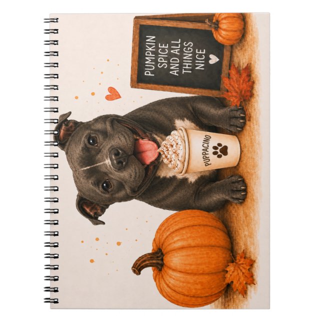 Staffie Pumpkin Spice Notizblock (Vorderseite)