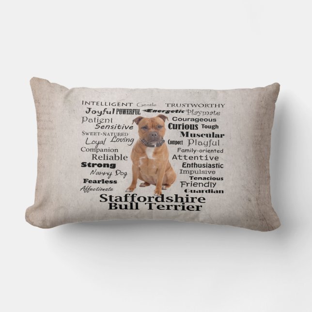 Staffie Traits Pillow Lendenkissen (Vorderseite)