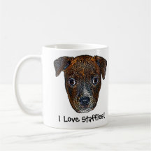 Staffie Welpe "ich Liebe Staffies!" Tasse