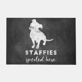 Staffies verdarb hier Vintage Tafel Fußmatte