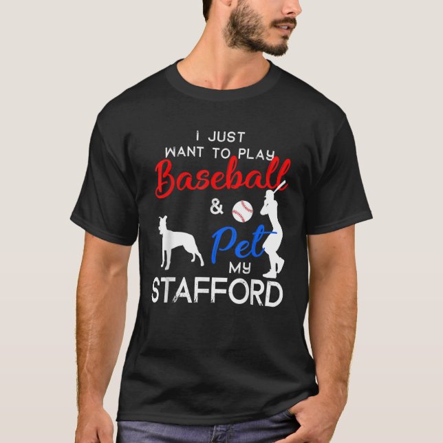 Stafford Funny Baseball Dog Owner Lover Xmas Gift  T-Shirt (Vorderseite)