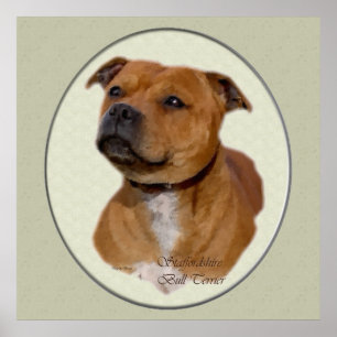 Staffordshire Bull Terrier Art Geschenke Poster