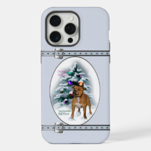 Staffordshire Bull Terrier Blue Christmas Holidays iPhone 15 Pro Max Hülle