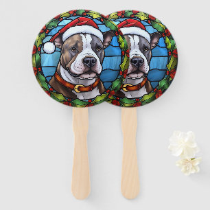 Staffordshire Bull Terrier Buntglas Weihnachten Fächer