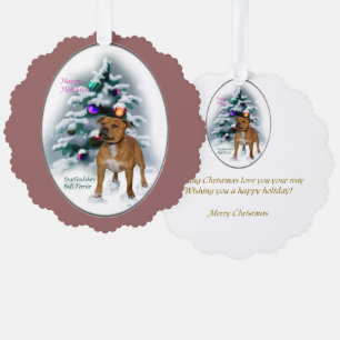 Staffordshire Bull Terrier Christmas Geschenke Ornament Karte