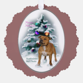 Staffordshire Bull Terrier Christmas Geschenke Ornament Karte