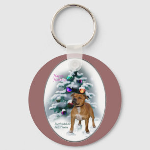 Staffordshire Bull Terrier Christmas Geschenke Schlüsselanhänger