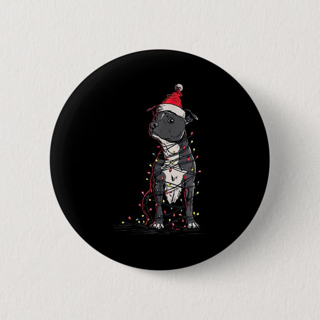 Staffordshire Bull Terrier Christmas Graphics Dog  Button (Vorderseite)