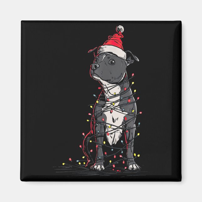 Staffordshire Bull Terrier Christmas Graphics Dog  Magnet (Vorne)